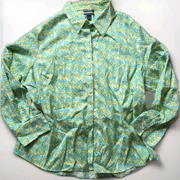 Westbound "Wrinkle Free" Long Sleeve Lightweight Button Up Green Chambray 2X - Picture 1 of 11
